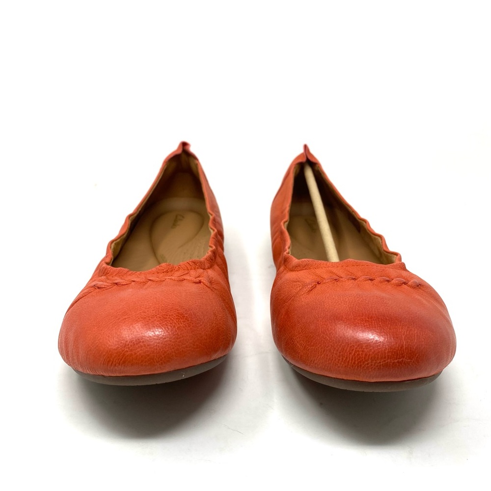 Clarks Rena Hop Grenadine Leather Ballet Flats Size 9 Wide - Picture 3 of 8
